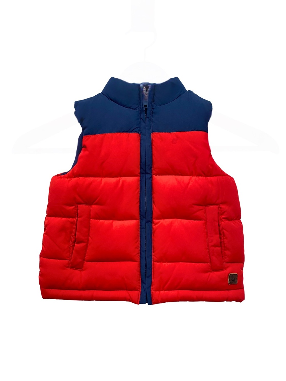 Janie and Jack Red Navy Colorblock Puffer Vest 18-24 Months